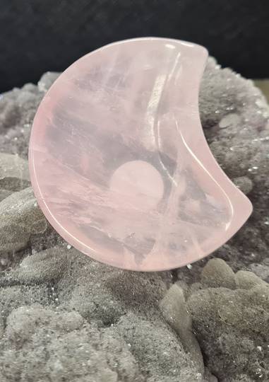 Rose Quartz Crystal Moon Dish